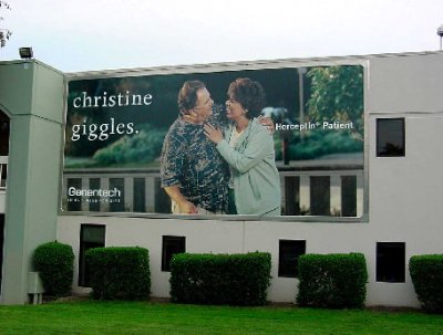 <div>Our "billboard" on the wall of Genentech's Corporate Headquarters</div>
